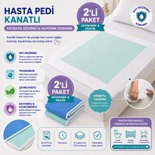 Ata Exclusive Fabrics Abso (2 Li Paket) 4 Katlı Yıkanabilir Emici ve Sıvı Geçirmez Kanatlı Hasta Altı Pedi( 75X90 Cm)