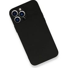 Sayemons & Aksesuar 14 Pro Max ile Uyumlu Içi Kadife Lansman Lens Korumalı Silikon Kılıf Şok Emici Full Kasa Koruma Sağlayan Kılıf (Siyah)