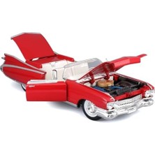 Sayemons Maisto 1959 Cadillac Eldorado Biarritz Convertible, Kırmızı - Premiere 36813-1/18 Scale Diecast Car
