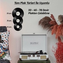 Sayemons ST14012 Retro Pikap - Kum Beyazı - Bluetooth ve Şarj Özellikli - Tüm Plakları Çalabilme