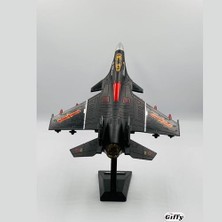 Sayemons Oyuncak Model Uçak Dahili Şarjlı Buhar Atabilen Metal Kasa Işıklı Sesli Standlı Sürtmeli Savaş Uçağı + Kutulu F-16 (Siyah)