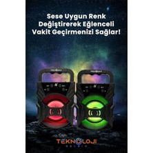 Sayemons Bluetooth Hoparlör Taşınabilir Ses Bombası LED Işıklı Ses Radyolu Speaker Sd Kart-Usb
