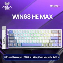 Sayemons Aula WIN68 He Max Manyetik Klavye Trigger Wing Chun Switch 8000Hz Rgb Tkl Hot Swap Oyuncu Klavyesi Mavi