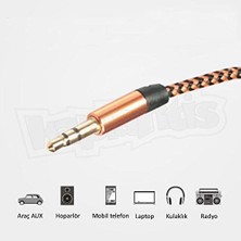 Sayemons Aux 3.5mm Data Ses Örgü Kablo Bakır