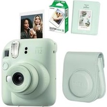 Sayemons Mini 12 Yeşil Fotoğraf Makinesi 10LU Film ve Pvc Albümlü Çantalı Set 2-FOTSI00197-FB-SET2