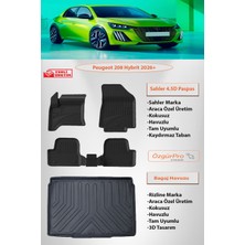 Sahler Peugeot 208 Hybrit 2026 ve Sonrası 4.5 D Paspas ve 3D Rizline Bagaj Havuzu
