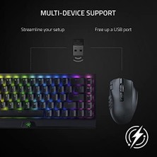 Sayemons Naga V2 Hyperspeed - Ergonomik Kablosuz Mmo Oyun Faresi (19 Programlanabilir Düğme, Hyperspeed Kablosuz (2,4 Ghz), Bluetooth, 250 Saate Kadar, Focus Pro 30K Optik Sensör) Siyah