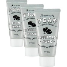 Sayemons A'pıeu Gözenek Temizleyici Kil ve Kömür Maskesi 50 Mililitre Fresh Mate Peat Mask Pore Clearing (3 Paketi)