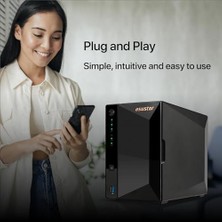 Sayemons Asustor Drivestor 2 Pro Gen2 AS3302T V2, 2 Bay Nas Kasa Ağ Belleği, 1.7ghz Quad-Core, 2.5gbe Port, 2gb Ram Ddr4, Bulut Bellek Için Ağ Bağlantılı Depolama (Disklesiz)