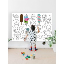Sayemons (PSTER21318) Tatlı Dondurmalar Eğitici Dev Boyama Kağıdı, Çocuklar Için Aktivite Boyama Rulosu (90X130CM)