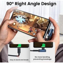 Sayemons 90 Derece Açılı USB Type-C Şarj Kablosu, Oyun Için Uyumlu, Dayanıklı Örgülü Kablo, Bükülmeyi Önleyen Tasarım, Type-C To Type-C 60W