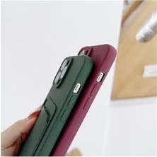 Sayemons - 11 ile Uyumlu Iphone Kılıf Kamera ve Köşe Korumalı Kartlıklı Cüzdanlı Yumuşak Renkli Silikon Kapak Içi Kadife