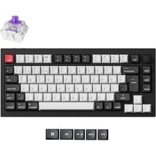 Sayemons Keychron Q1 Hall-Effect%75 Rgb Türkçe Switch Kablosuz Siyah Beyaz Mekanik Klavye