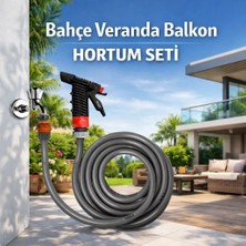 Plasyay Düz Bahçe Sulama ve Yıkama Hortumu ve Tetik Başlıklı Set