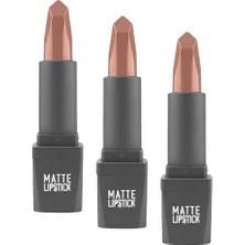 Sayemons Yoğun Renk Veren Uzun Süre Kalıcı Nemlendirici Kadifemsi Mat Ruj - Lipstick 402 Nude (3 Paketi)
