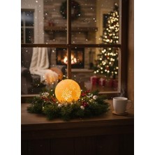 Sayemons Christmas Serisi Kartopu Mumluk - Dekoratif Aydınlatma - Ev Dekorasyon - Dekoratif Beyaz Mumluk (Beyaz)