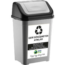 Deembro Geri Dönüşemeyen Atıklar Kutusu Tek Kapaklı Sıfır Atık Kutusu 50 Lt Geri Dönüşüm Kutusu Atık Kovası Plastik Büyük Boy  31*43*68 cm Atık Kutusu