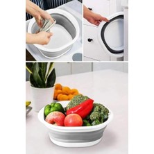 Sayemons Katlanabilir Badya Leğen, 2,7 Litre, Taşınabilir, Yer Kaplamayan Çok Amaçlı Mutfak Banyo Badya