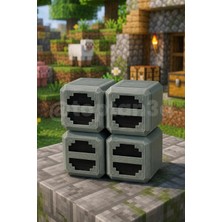 Minecraft Tarzı Fırın Ocak Stres Küpü, Sonsuz Küp + Anahtarlık Hediye