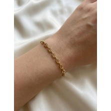 Happy Accessories Zincir Çelik Kadın Bileklik Gold