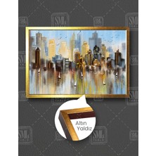 SML Tablo Soyut Şehir Manzarası Yansıma Yelken Doğa Yatay Çerçeveli Kanvas Tablo