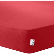 Sayemons Kobe Örme Penye Lastikli Çarşaf, Tek Kişilik, Kırmızı, Pamuk-Elastan 230 G/m2