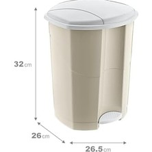 Sayemons Pedallı Çöp Kovası 11 Lt Latte