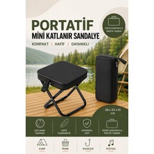 Exenar Katlanır Mini Kamp Sandalyesi Hafif El Çantası Boyutunda Portatif Taşınabilir Piknik Taburesi