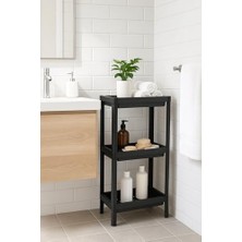 Sayemons Pro 3 Katlı Mat Siyah Modüler Raf Ünitesi – Mutfak Rafı, Banyo Düzenleyici ve Organizer Siyah