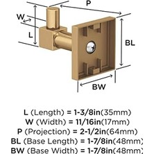 Sayemons Banyo Bornoz Kancası, 48 mm Uzunluk, Şampanya Bronz, Tek Kanca