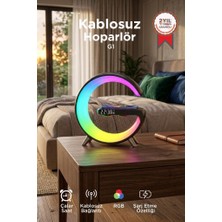 Torima Bluetooth Hoparlör Kablosuz Şarjlı Saat Masa Lambası 3in1 G1 Siyah