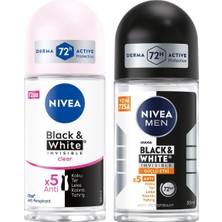 Sayemons Kadın Roll On Deodorant & Invisible Clear 48 Saat Anti-Perspirant Koruma (50 Ml) ve Men Erkek Roll On Deodorant & Invisible, 50 ml