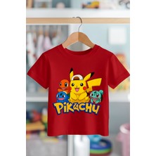 Book Orbook Pikachu Charmander Bulbasaur %100 Pamuk Premium Kalite Çocuk Tişörtü (3-12 Yaş)