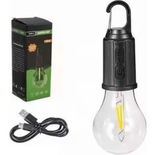 Uravas Store Mey Ithalat® Askılı Kırılmaz LED Işık Kamp Bahçe Lambası Taşınabilir LED Ampul Şarjlı