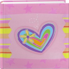 Sayemons Albums 200 Cepli 3 Boyutlu Çizgili Kalp Aplike Kapak Fotoğraf Albümü, 10,5 cm x 15,5 cm
