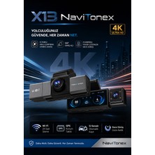 Navitonex 4k/2k/1k Araç Içi Kayıt Kamerası Ön Arka Çift Kamera Ekranlı Gece Görüşlü Dvr 3.2 Ekran X13
