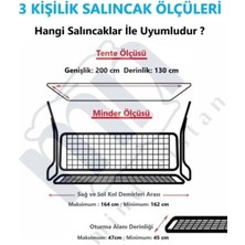 Sayemons 3 Kişilik Lüks Salıncak Kılıf Seti Süngersiz Düz Yeşil 164 * 47 cm