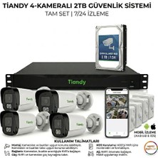 Tiandy Profesyonel 4mp Starlight Sesli Ip Güvenlik Sistemi (4 Kameralı Dahili Mikrofonlu Pro Set)