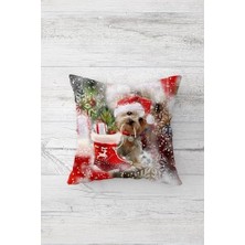 Sayemons Pelangi Yılbaşı Chrsitmas Köpekli Çift Taraflı Gizli Fermuarlı Yastık Kılıfı Kırlent Koltuk Yastık Kılıfı, Kırmızı-Beyaz 45 x 45, 2469108545451