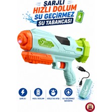 Giffy Oyuncak Şarjlı Hızlı Dolum Su Tabancası Su Geçirmez Bataryalı Güçlü Su Atışlı Oyuncak Su Tabancası 30 cm