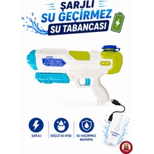 Giffy Oyuncak Şarjlı Su Geçirmez Su Tabancası 8 Metre Menzilli Güçlü Su Atışlı Manuel Pompalı Yaz Havuz Deniz Oyuncak Su Tabancası