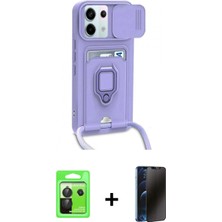 Marsilyan™- Redmi Note 13 Pro 5g Kılıf Vadi Form Prime - Siyah 3D Antistatik Hayalet Cam Ekran Koruyucu + Raze Metal Kamera Lens - Sh