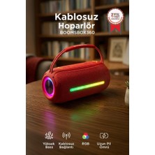 Torima Bluetooth Hoparlör Rgb Işıklı USB TF Destekli Booms Box 360 Kırmızı