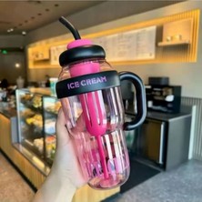 Empressco 2l Fuşya Siyah Spor Matara, Pipetli, Dayanıklı ve Şık Tasarım