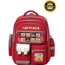 Capybara Orijinal Lisanslı Okul Çantası – Fonksiyonel, Su Geçirmez, Cepli, Erkek/kız Çocuk Çantası K