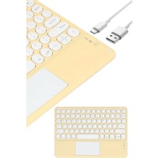 Uravas Store Mey Ithalat® Touchpad Uyumlu Bluetooth Klavye Slim Kablosuz Wifi Q Klavye