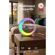 Torima Bluetooth Hoparlör Kablosuz Şarjlı Saat Masa Lambası 3in1 G1 Beyaz