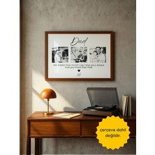 Fuart.Co Dad Kişiye Özel 3 Fotoğraflı Babalar Günü Posteri,çerçevesiz Poster