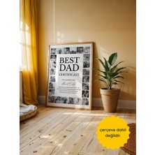 Fuart.Co Best Dad Certificate, Kişiye Özel 24 Fotoğraflı Babalar Günü Posteri,çerçevesiz