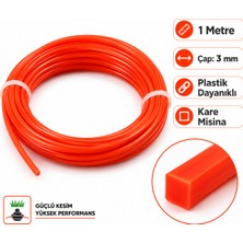 Badem10 Motorlu Tırpan Misinası 3,3 mm 1 Metre Kare Dayanıklı Uzun Ömürlü Profesyonel Plastik Ip
